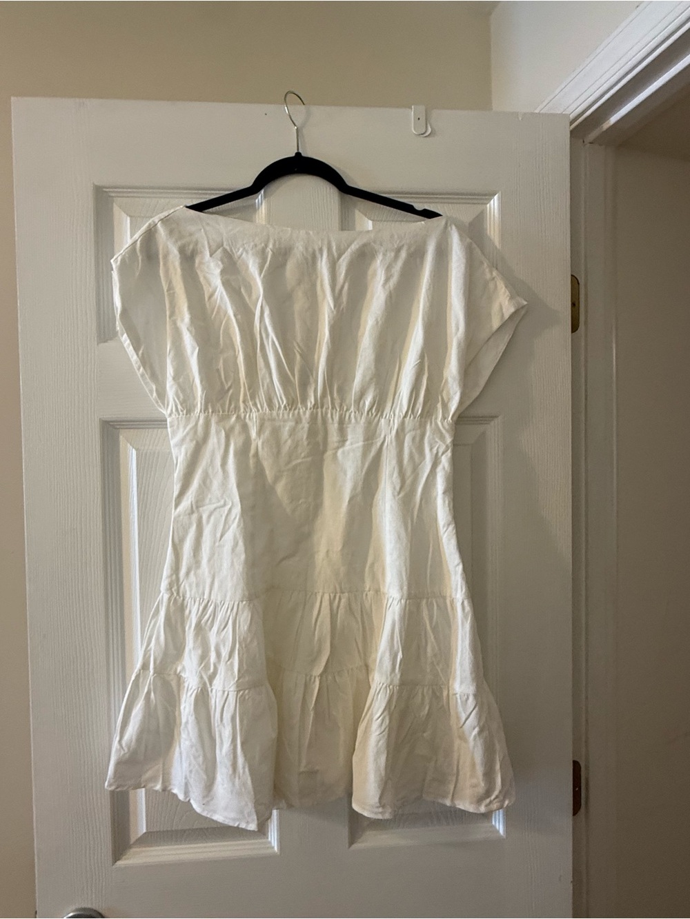 Ember Haze Boat Neck Mini Dress - Off White - Picture 4 of 8